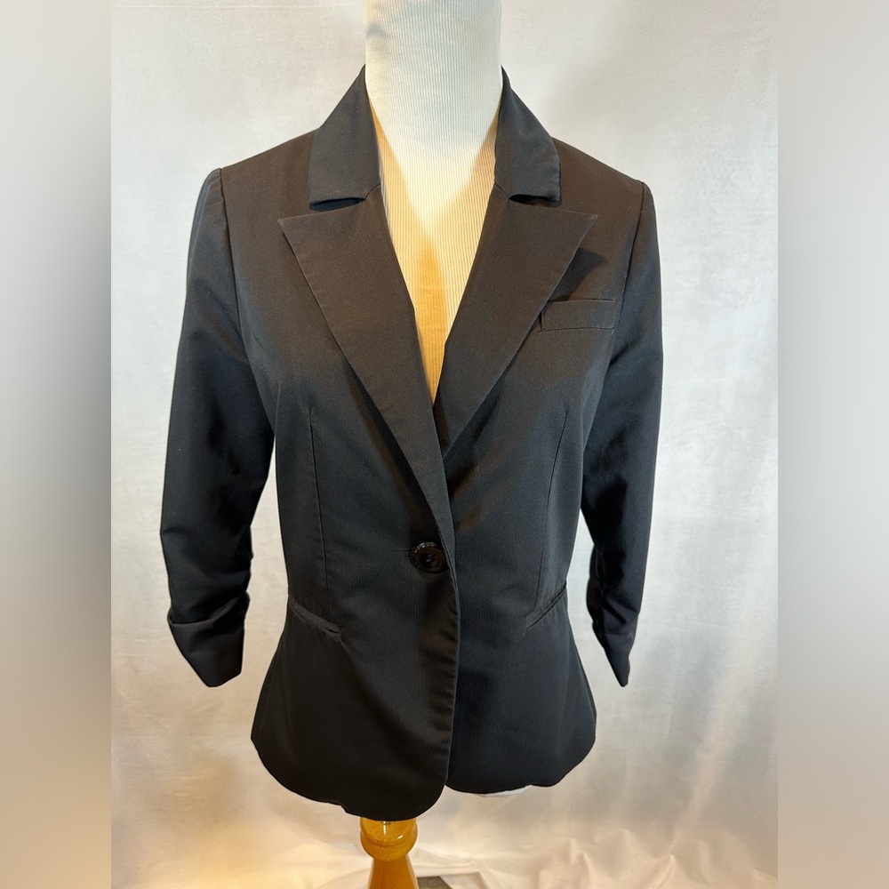 Guess Women's Solid Basic Ruched Sleeve Buttoned … - image 2